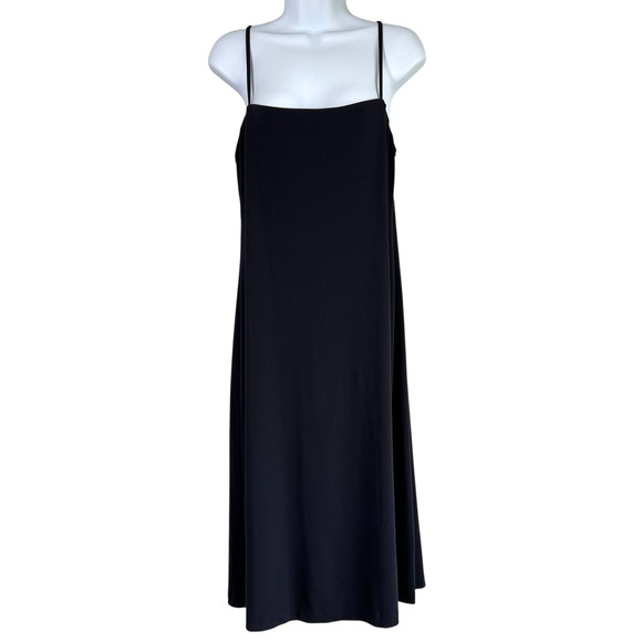 J.Crew Slip Dress Crossover Back Black Size Extra Small Preppy LBD Y2K - Picture 1 of 4